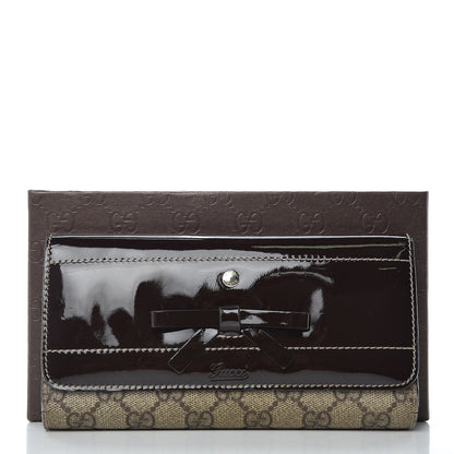 Gucci Patent Monogram Continental Wallet Brown 12 of 12