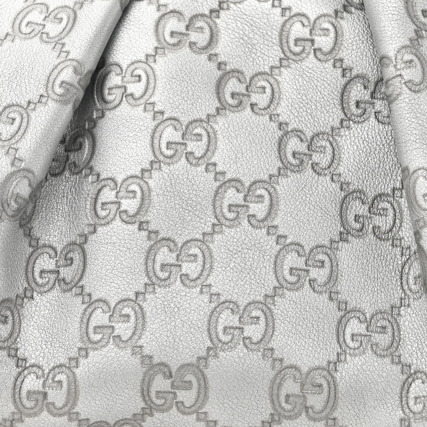 Metallic Guccissima Medium Sukey Hobo Silver