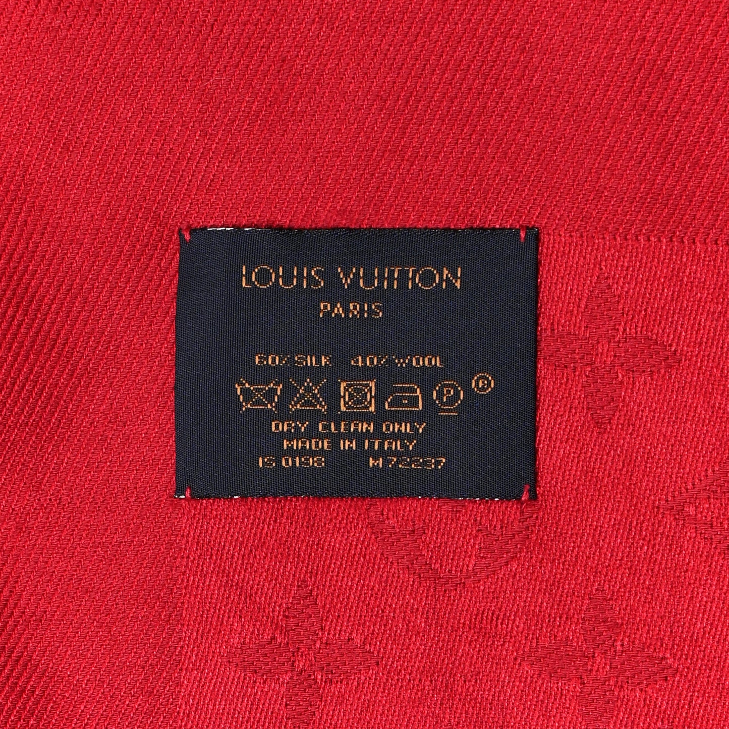 Silk Wool Monogram Shawl Pomme D'Amour