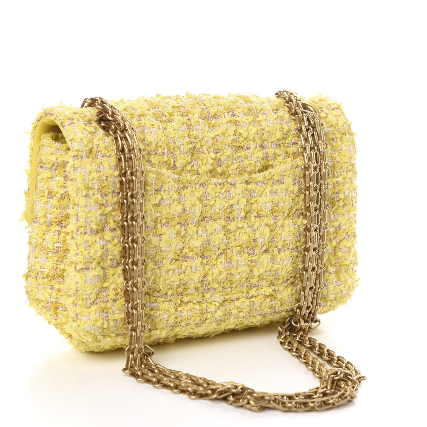 Tweed Quilted 2.55 Reissue Mini Flap Yellow
