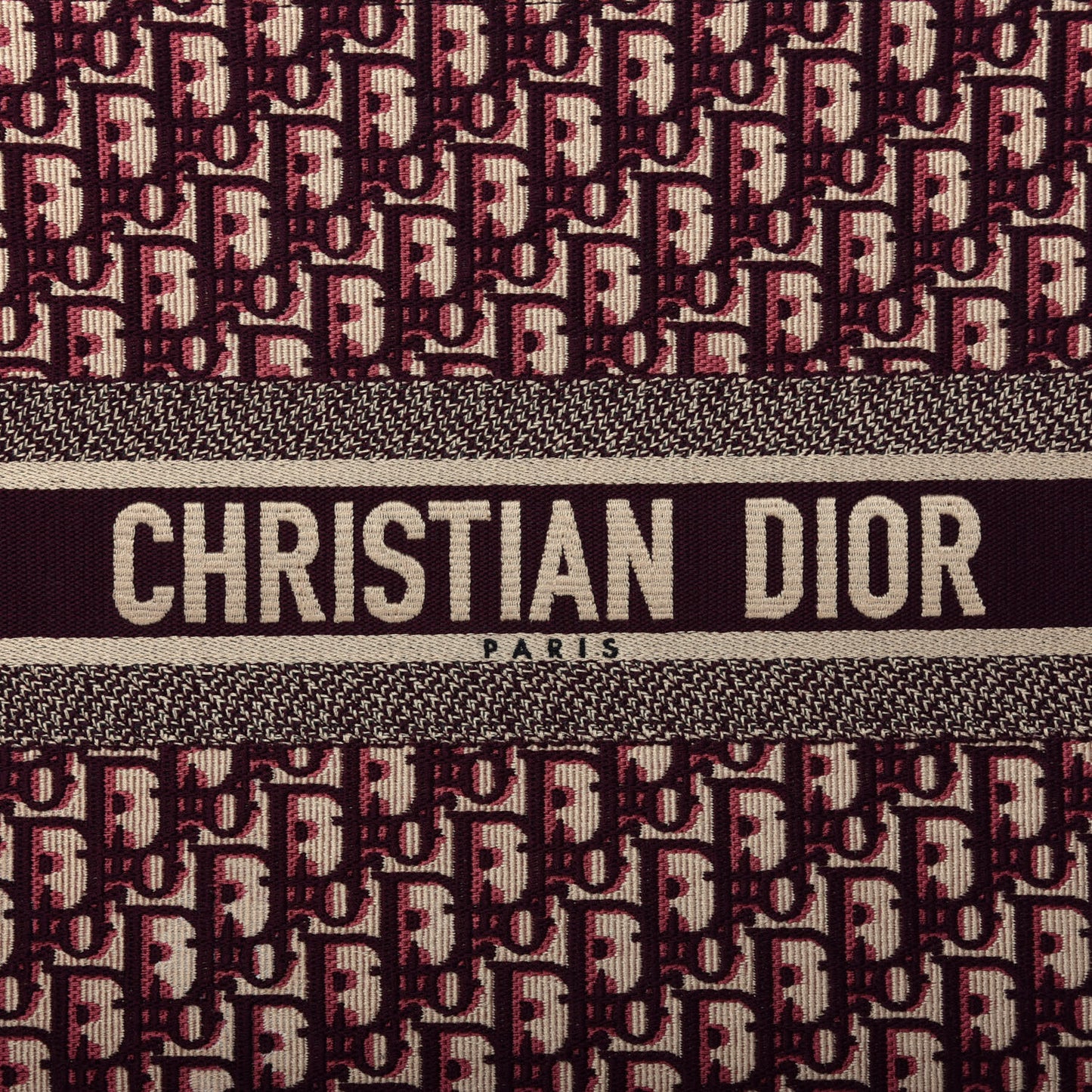 Oblique Large Book Tote Burgundy Multicolor