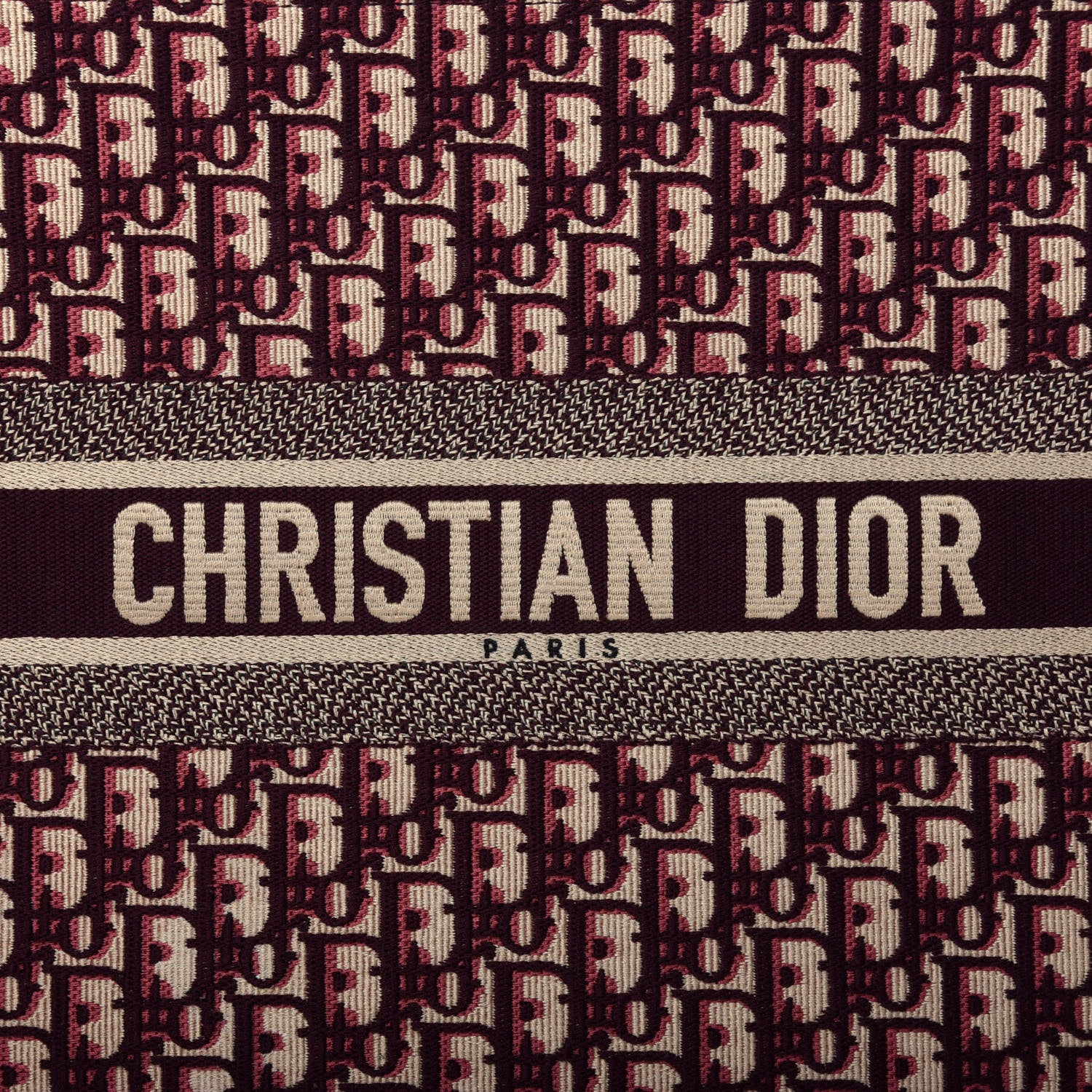 Christian Dior Oblique Large Book Tote Burgundy Multicolor 10 of 10
