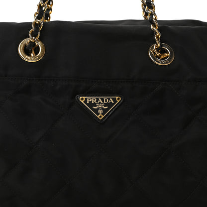 Prada Nylon Tessuto Quilted Shoulder Bag Black 7 of 9