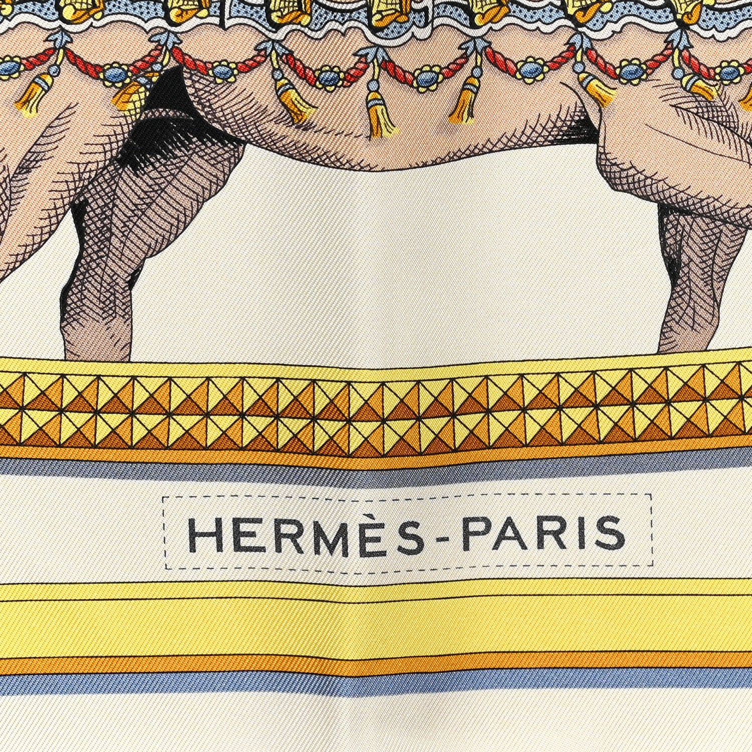 Hermes Silk Grand Apparat Scarf 90 Creme Gold Multicolor 2 of 6