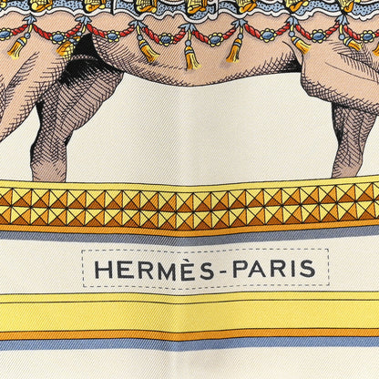 Hermes Silk Grand Apparat Scarf 90 Creme Gold Multicolor 2 of 6