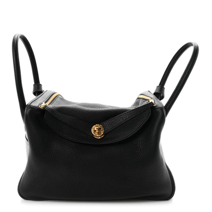 Hermes Taurillon Clemence Lindy 34 Black 1 of 10