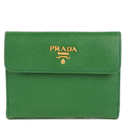 Prada Saffiano Metal Compact Wallet Verde 1 of 9