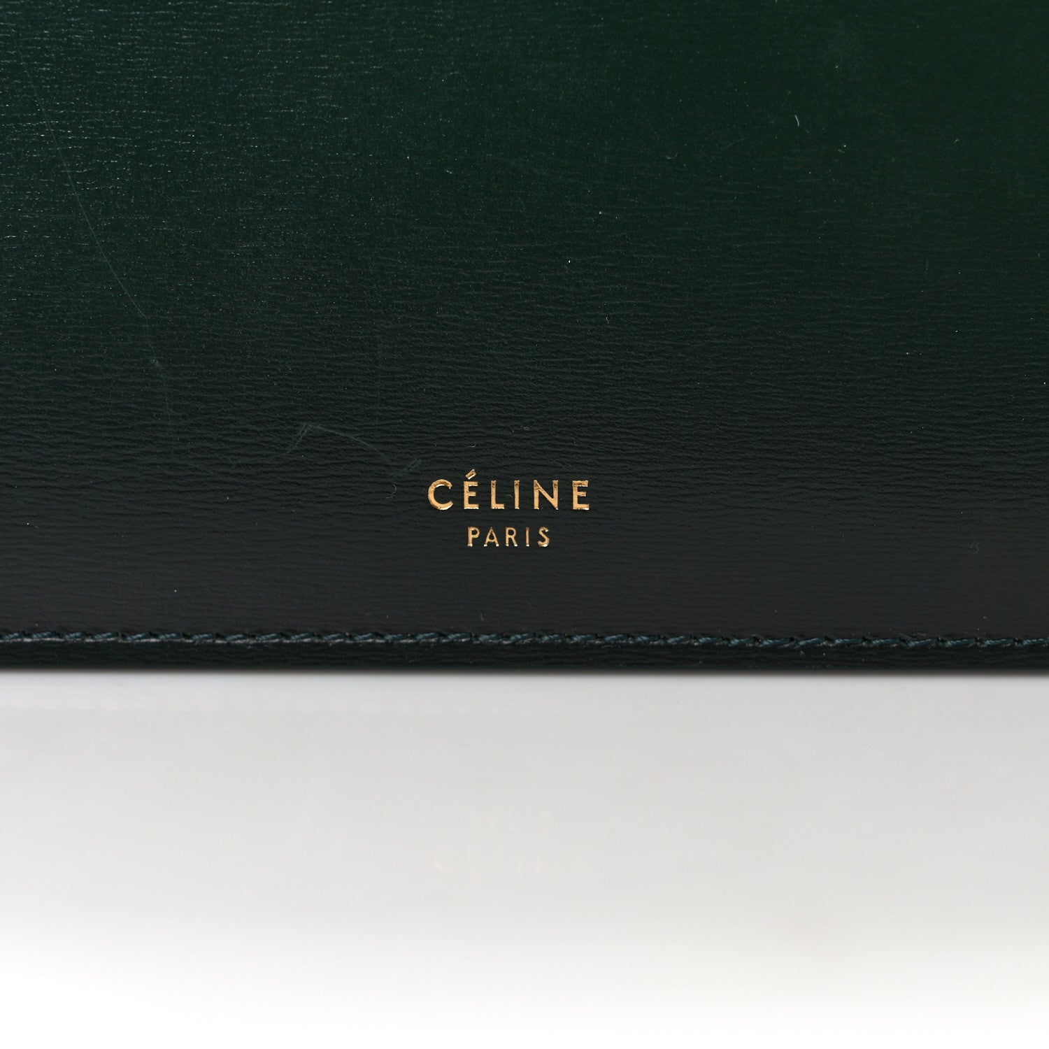Celine Patina Box Calfskin Medium Clasp Bag Dark Green 6 of 9