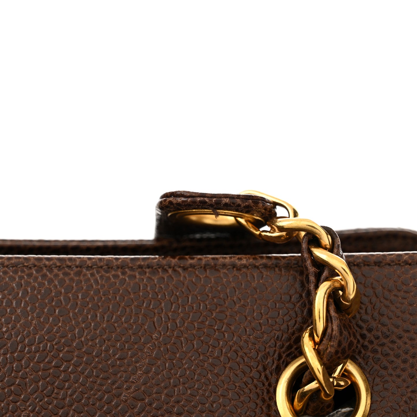 Caviar CC Shoulder Bag Dark Brown