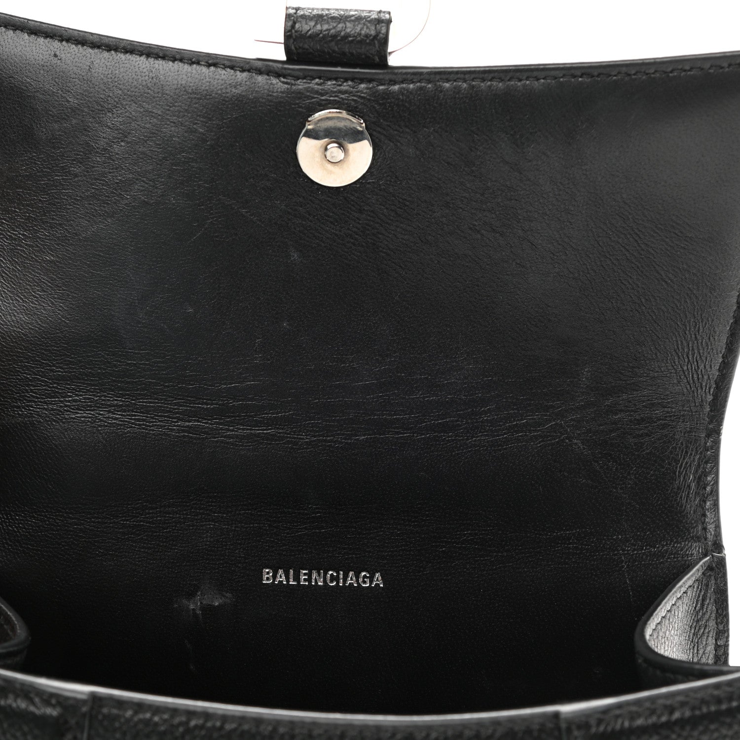 Balenciaga Grained Calfskin Hourglass Top Handle Bag XS Black 11 of 11