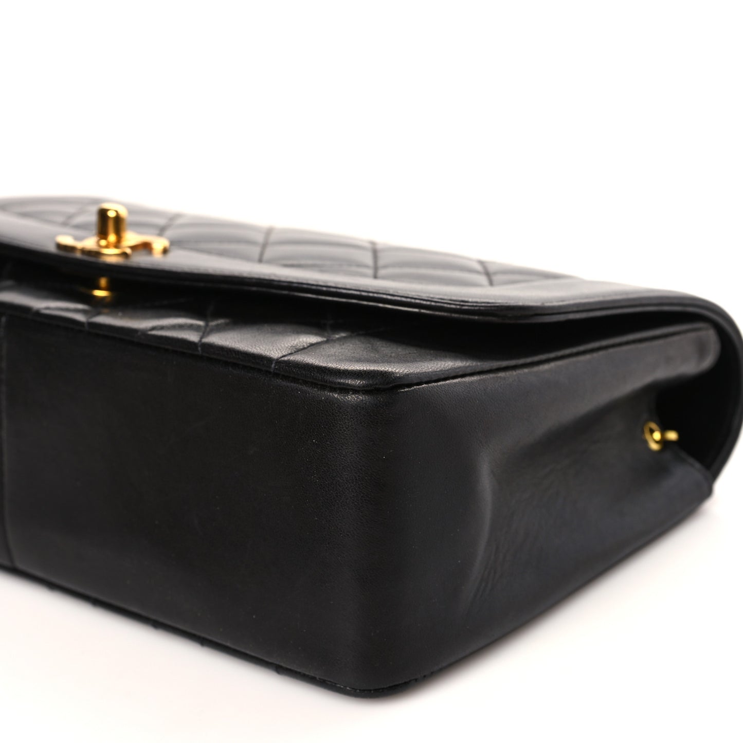 Lambskin Quilted Medium Single Flap Black