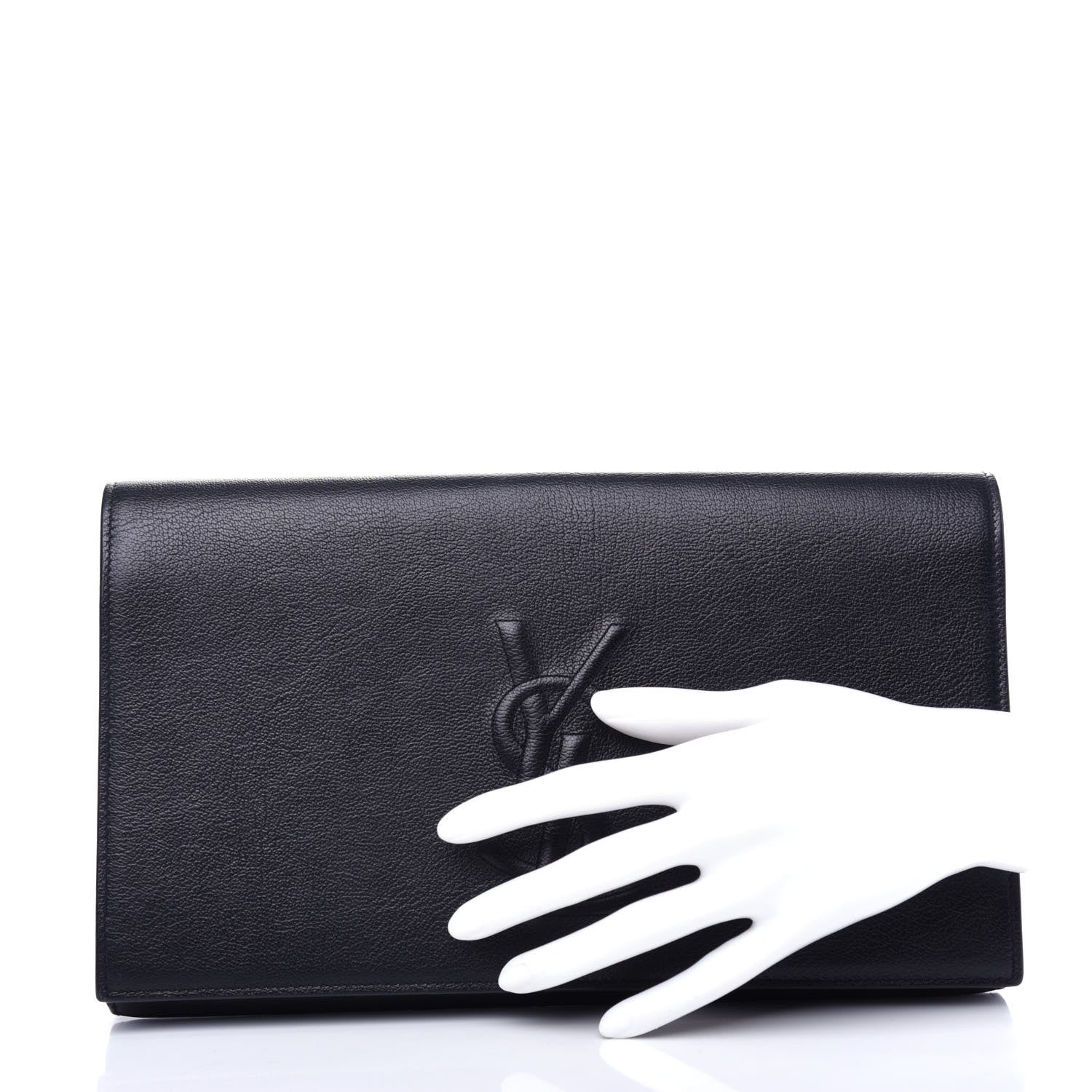 Saint Laurent Calfskin Monogram Large Belle De Jour Clutch Black 2 of 6