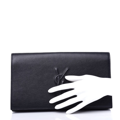 Saint Laurent Calfskin Monogram Large Belle De Jour Clutch Black 2 of 6