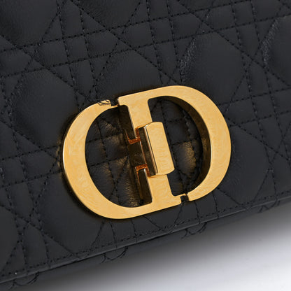 Christian Dior Lambskin Cannage Large Caro Bag Black 10 of 12