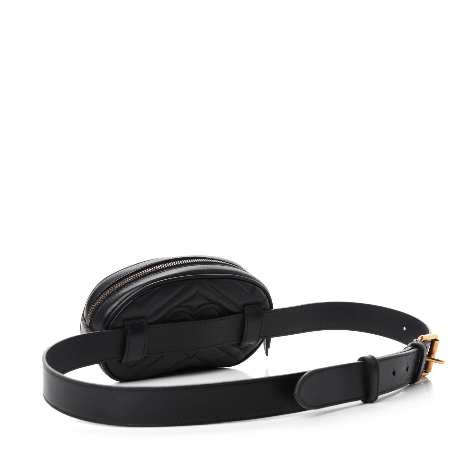 Gucci Calfskin Matelasse GG Marmont Belt Bag 95 38 Black 3 of 11