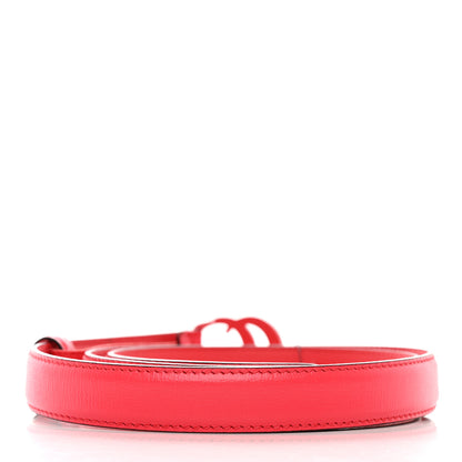 Gucci Azalea Calfskin Enamel Monochrome Double G 20mm Belt 85 34 Runway Coral 2 of 5