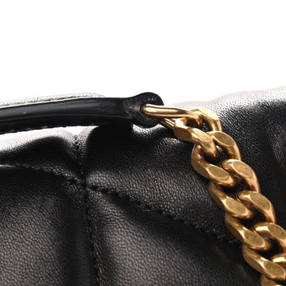 Saint Laurent Lambskin Quilted Medium Loulou Puffer Monogram Chain Satchel Black 10 of 12
