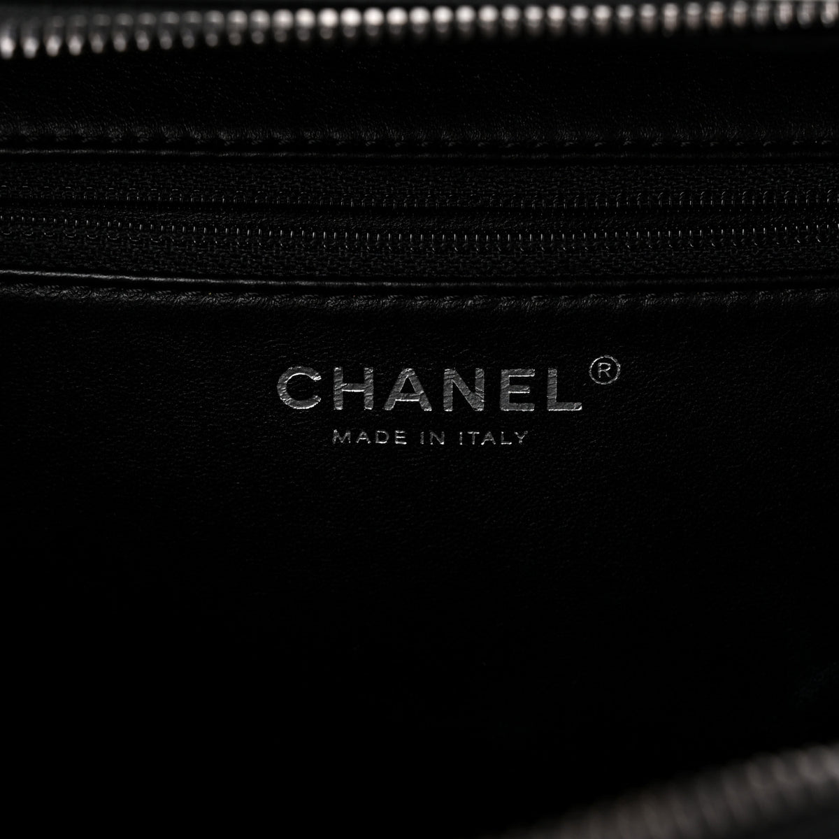 Calfskin Small Trendy CC Bowling Bag Black