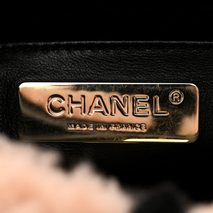 Chanel Shearling Lambskin Large Fluffy Tartan Single Flap Pink Black 6 of 13