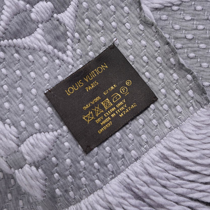 Louis Vuitton Wool Silk Logomania Scarf Pearl Grey 5 of 5