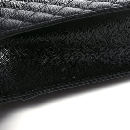 Saint Laurent Grain De Poudre Textured Mixed Matelasse Large Triquilt Monogram Satchel Black 18 of 18