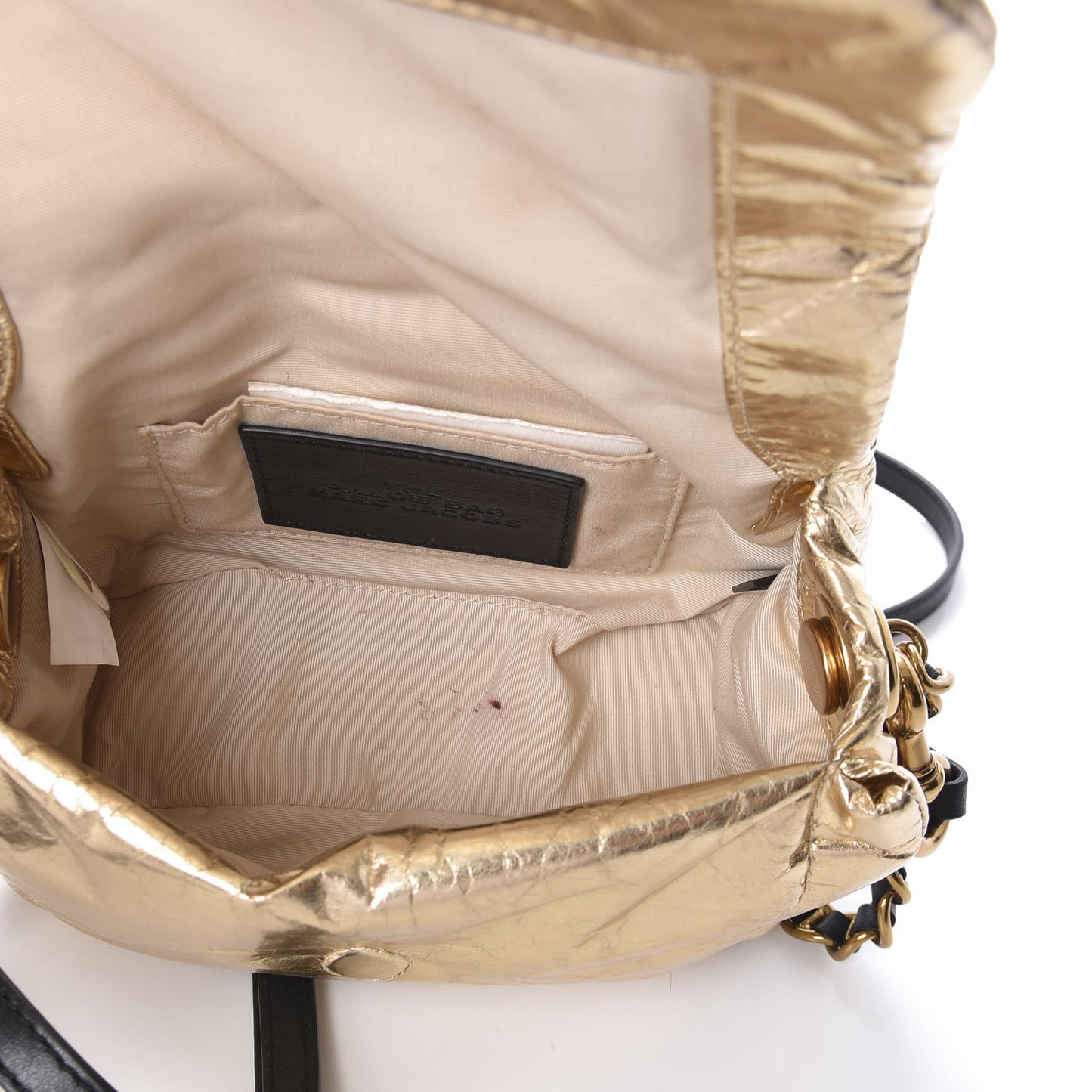 Metallic Lambskin The Pillow Bag Gold