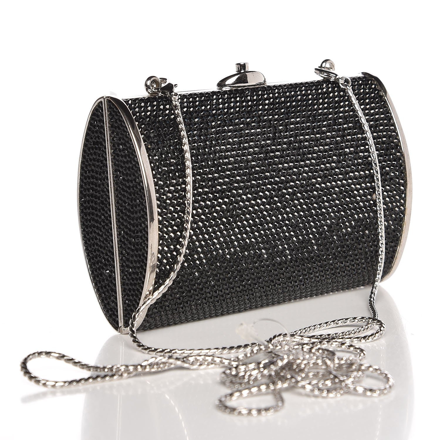 Judith Leiber Swarovski Crystal Minaudiere Clutch Black 3 of 7