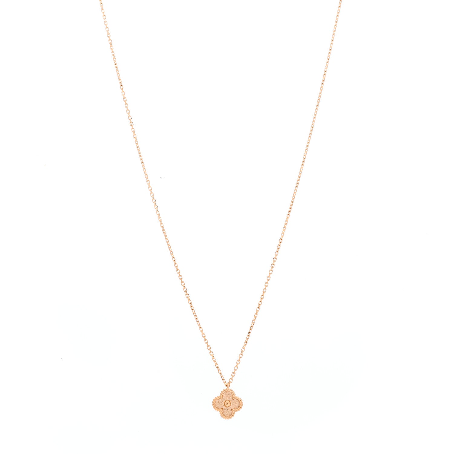 Van Cleef & Arpels 18K Rose Gold Sweet Alhambra Pendant Necklace 1 of 5