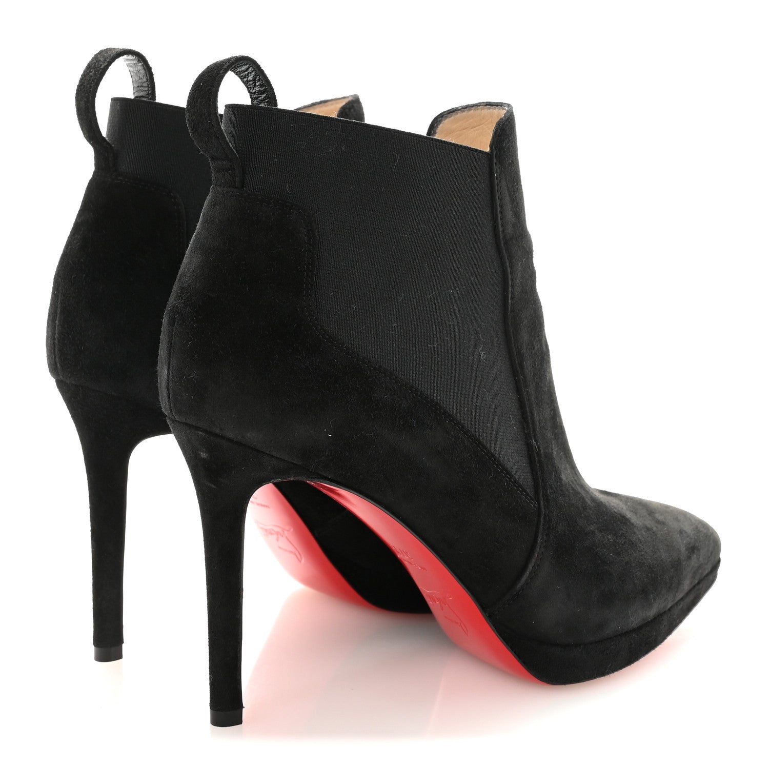 Christian Louboutin Suede Crochinetta 100 Ankle Boots 37.5 Black 5 of 8