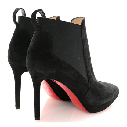 Christian Louboutin Suede Crochinetta 100 Ankle Boots 37.5 Black 5 of 8