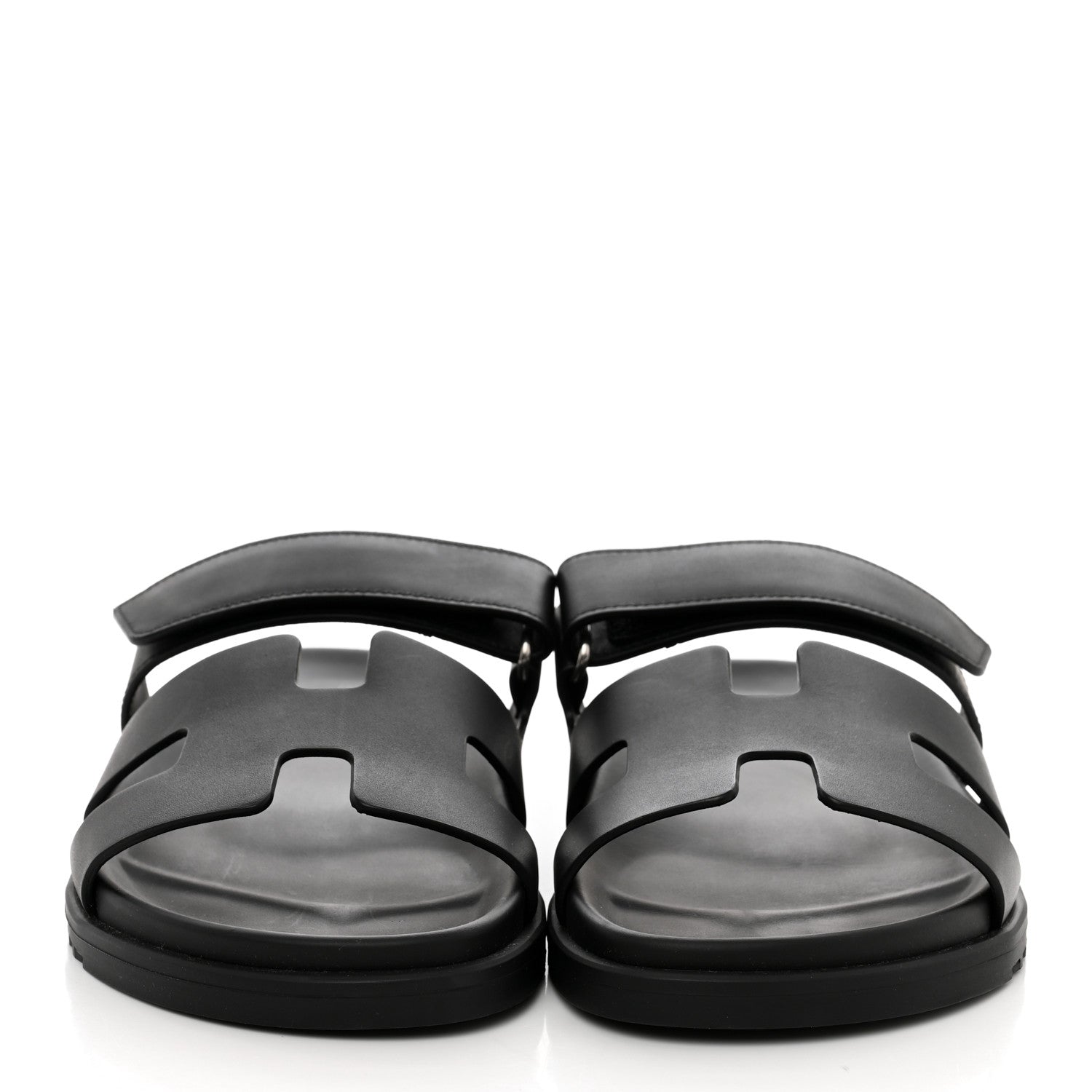 Hermes Calfskin Womens Chypre Sandals 40.5 Black 2 of 9