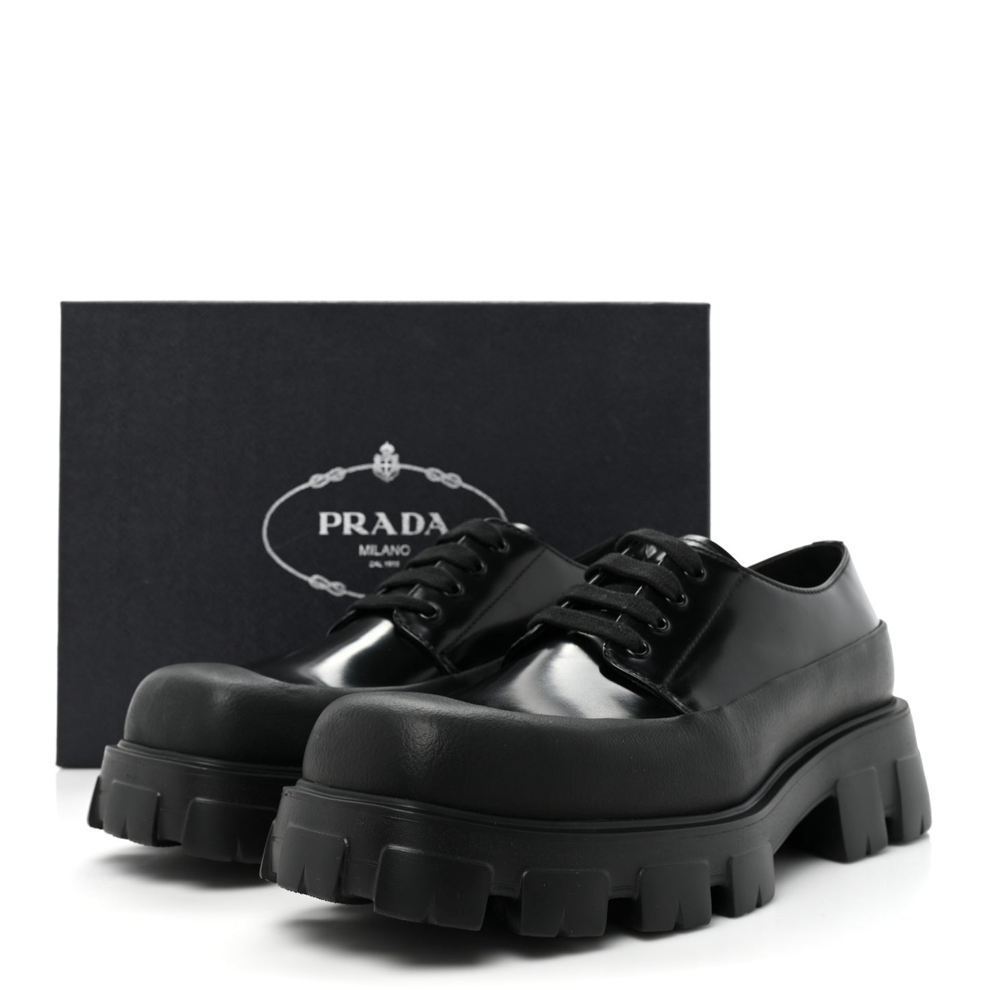 Spazzolato Mens Lace Up 45mm Derby Loafers 8 Black