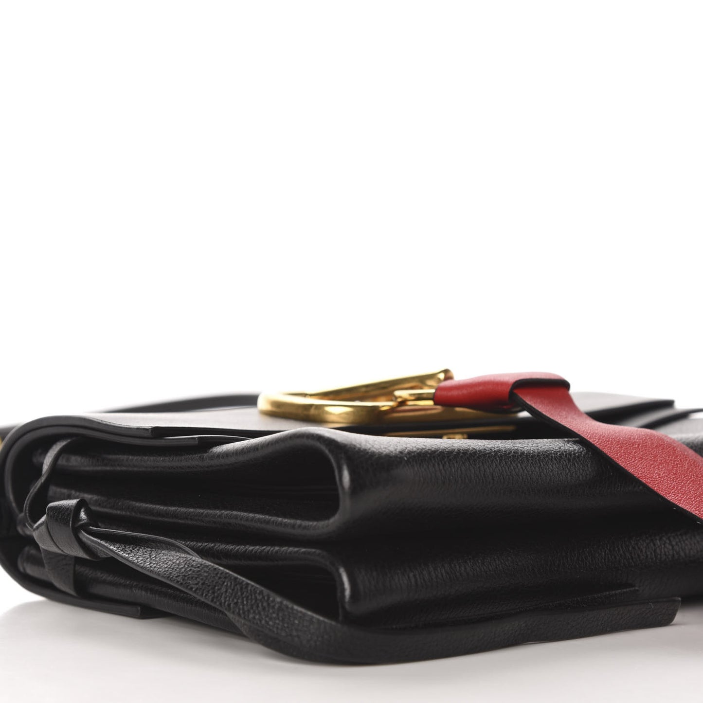 Smooth Calfskin Small VRing Crossbody Bag Black