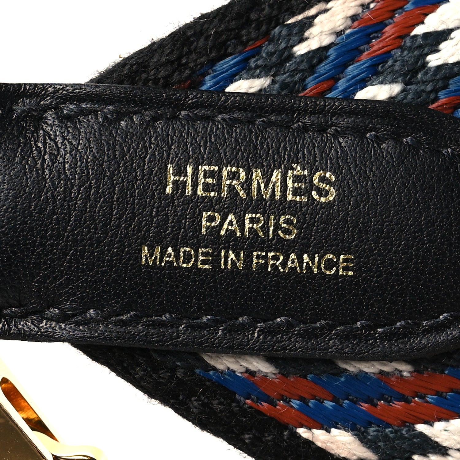 Hermes Toile Swift 50mm Sangle ZigZag Shoulder Strap Black White Deep Blue 4 of 5