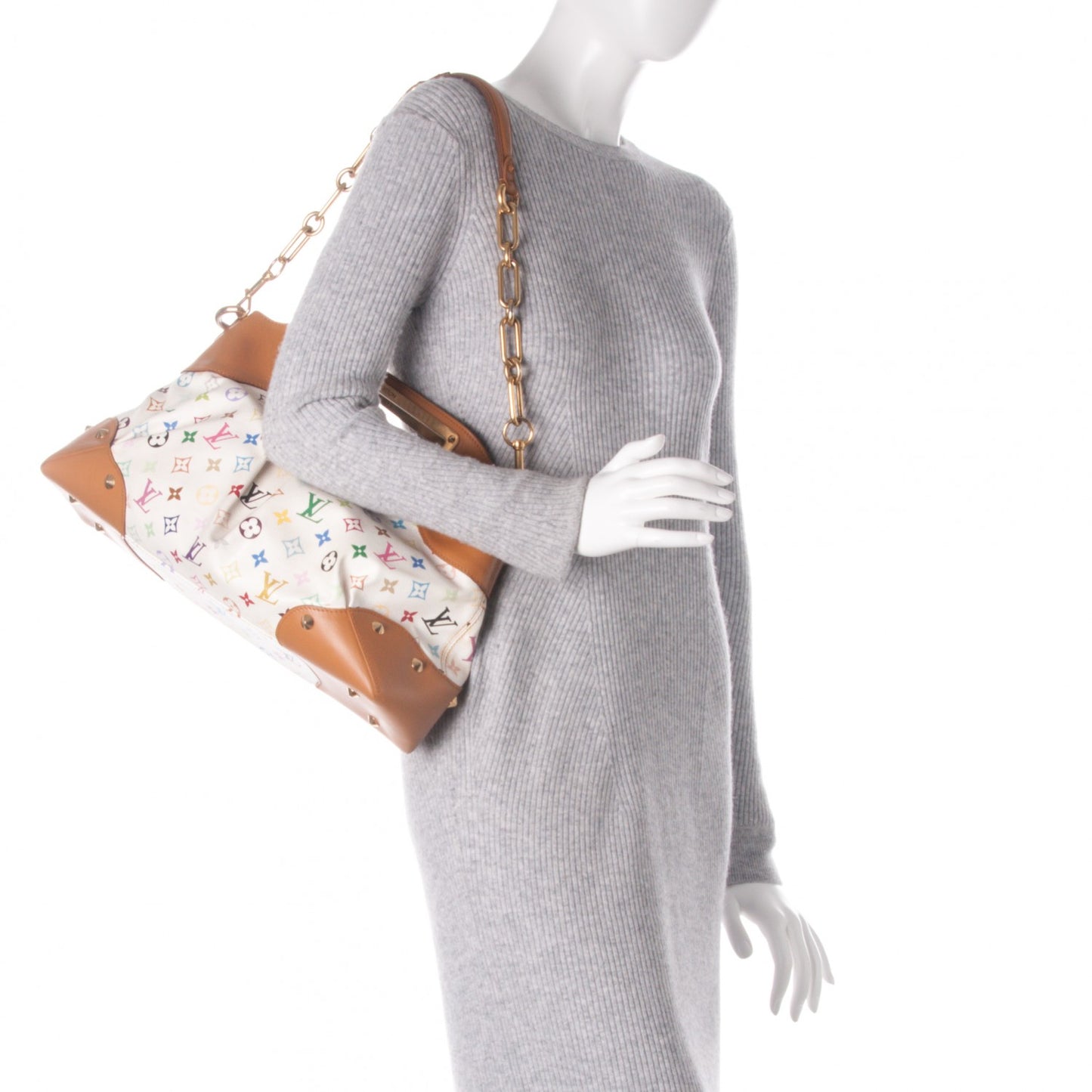 LOUIS VUITTON Monogram Multicolor Judy MM White