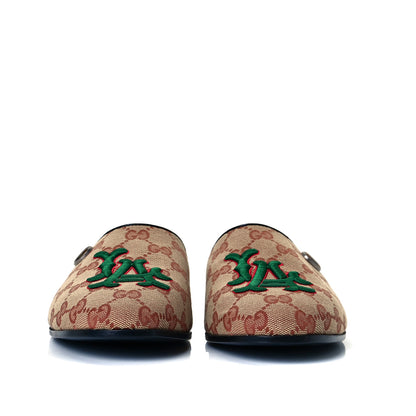 Gucci X MLB GG Monogram LA Dodgers Embroidered Womens GG Slippers 38.5 Beige Ruggine 3 of 11