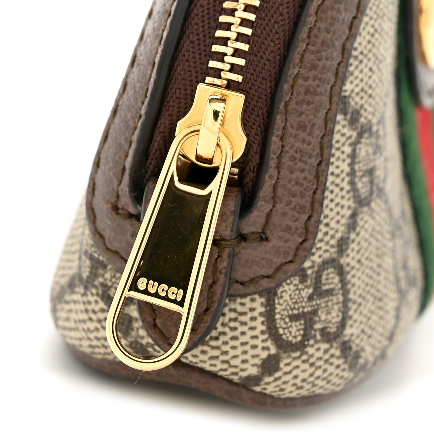 GG Supreme Monogram Web Ophidia Dome Key Pouch Beige New Acero