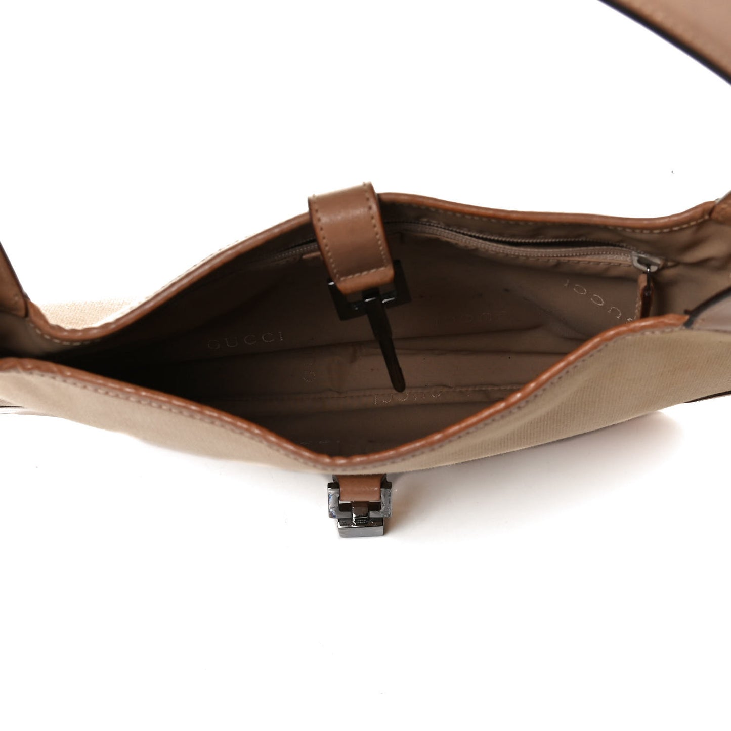 Canvas Calfskin Jackie O Hobo Beige