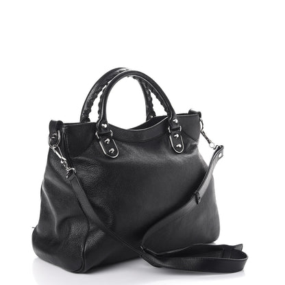 Balenciaga Chevre Silver Metallic Edge Hardware Velo Black 3 of 7
