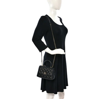 Chanel Caviar Quilted Extra Mini Coco Handle Flap Black 2 of 8