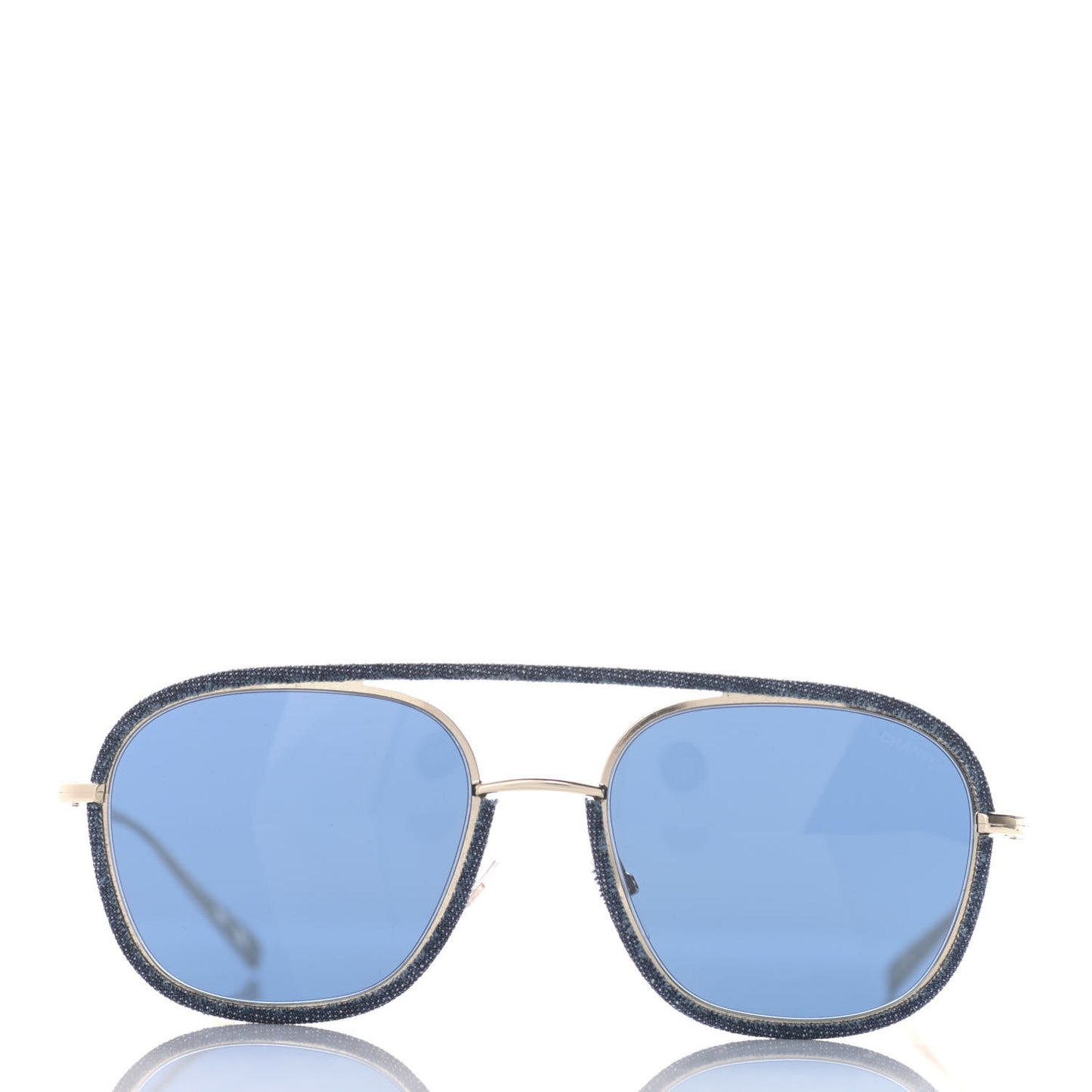 Metal Denim Pilot Sunglasses 4249-J Gold Dark Blue