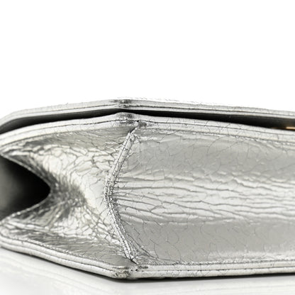 Christian Dior Metallic Ceramic Effect Deerskin Small Diorama Flap Bag Silver 10 of 13