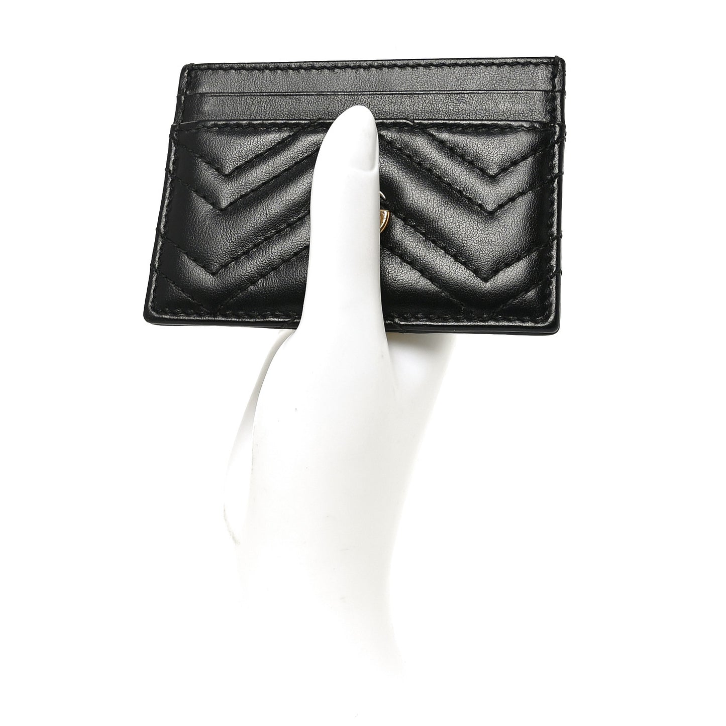 Calfskin Matelasse GG Marmont Card Holder Black