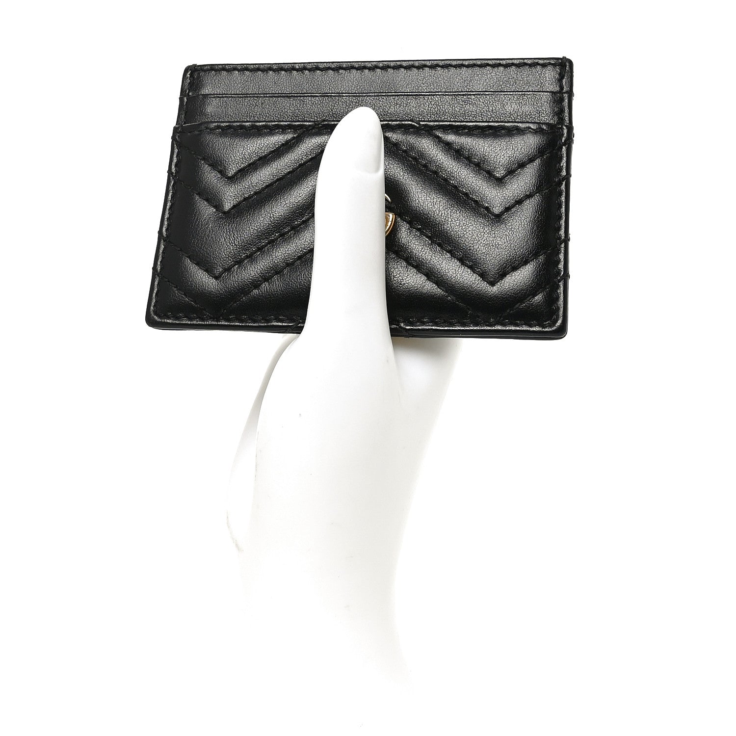Gucci Calfskin Matelasse GG Marmont Card Holder Black 2 of 6