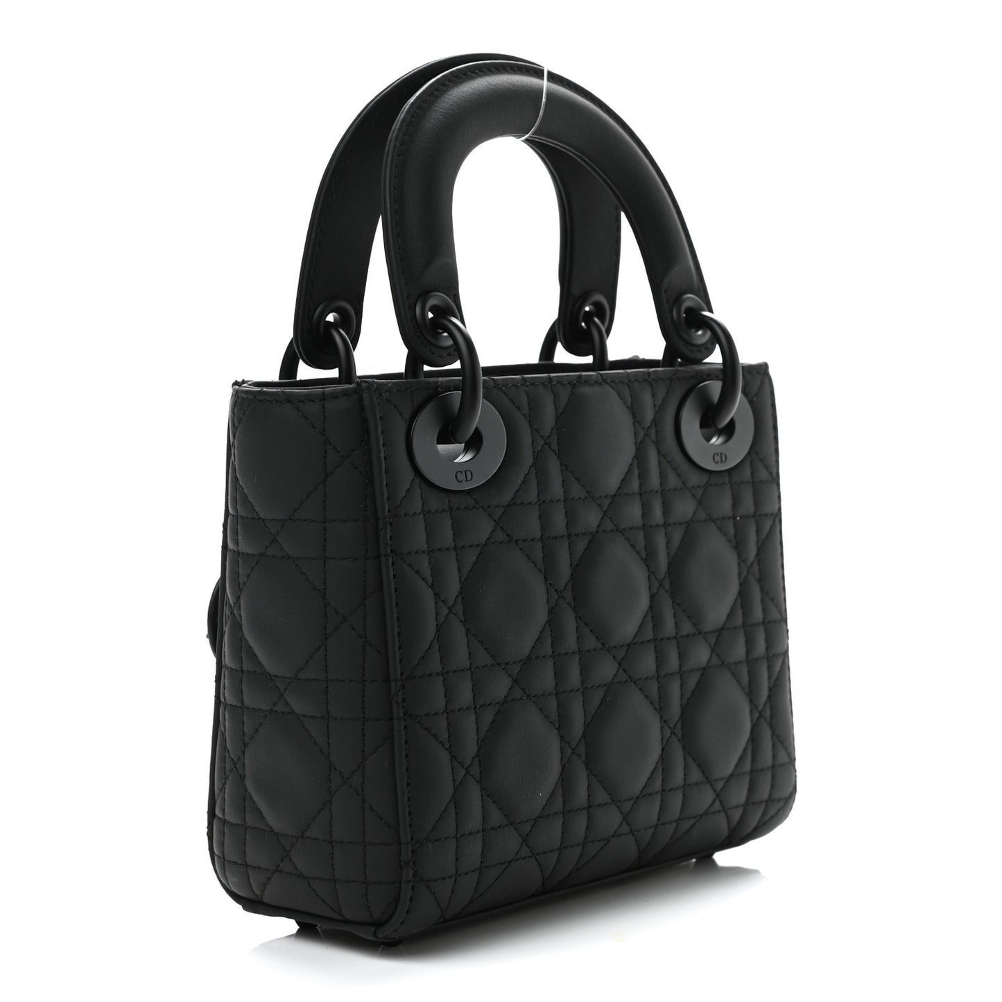 Ultra Matte Calfskin Cannage Mini Lady Dior Black