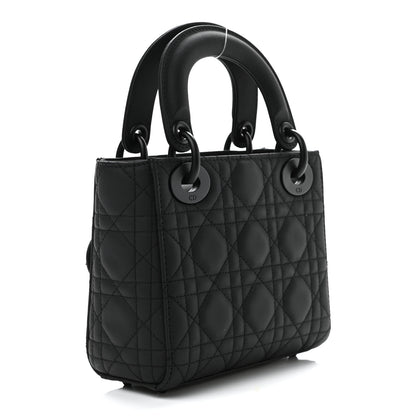 Christian Dior Ultra Matte Calfskin Cannage Mini Lady Dior Black 3 of 10