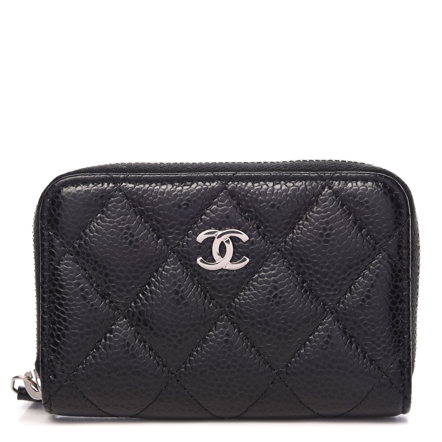 Chanel Caviar Quilted Zip Card Holder Black 1 of 8
