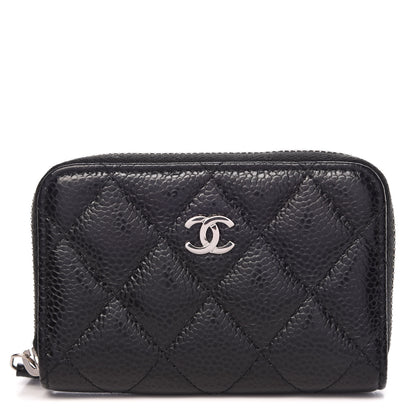 Chanel Caviar Quilted Zip Card Holder Black 1 of 8