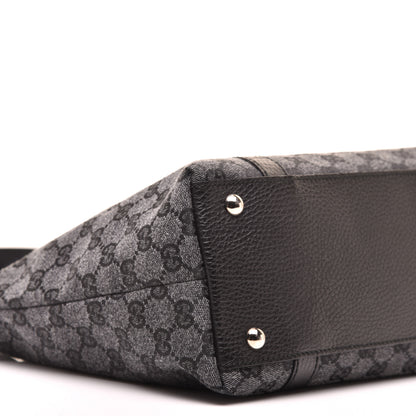 Gucci Denim Monogram Abbey Medium Tote Navy 8 of 9