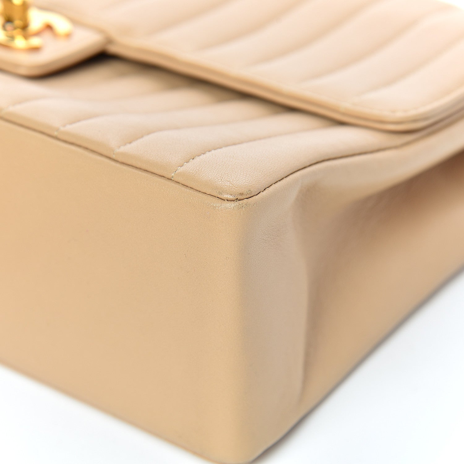 Chanel Lambskin Vertical Quilt Medium Flap Beige 11 of 16